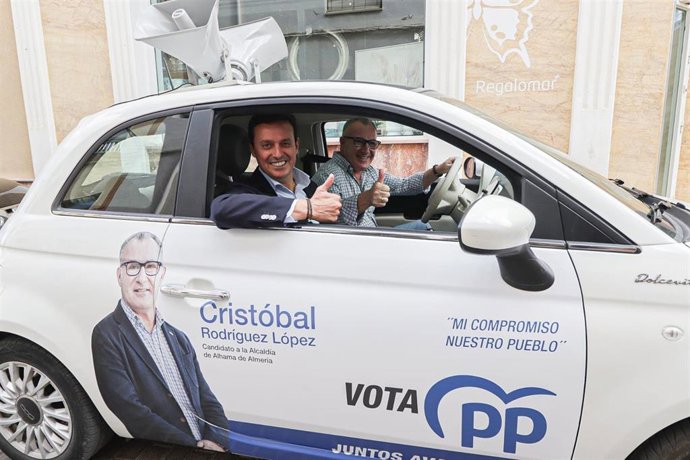El presidente del Partido Popular de Almería, Javier A. García, en  Alhama de Almería