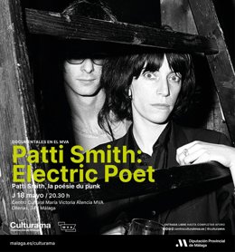 El jueves 18 de mayo a las 20.30 horas se proyecta el documental 'Patti Smith: electric poet' en el centro cultural MVA de la Diputación de Málaga.