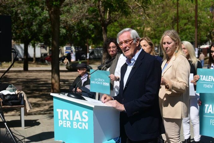 El candidato de Junts a la Alcaldía de Barcelona, Xavier Trias, este domingo en Nou Barris