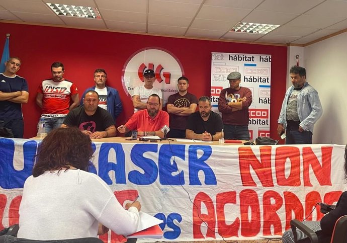 Rueda de prensa del comité de empresa de Urbaser Santiago.