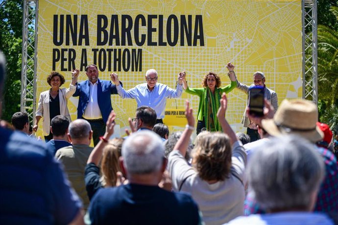 El candidato de ERC a la Alcaldía de Barcelona, Ernest Maragall, en un acto en Barcelona