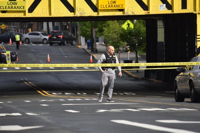 Imagend de archivo de la Policía en la escena del crimen de un tiroteo en New Jersey, Estados Unidos