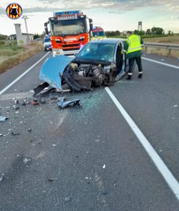 Vehículo siniestrado en Museros