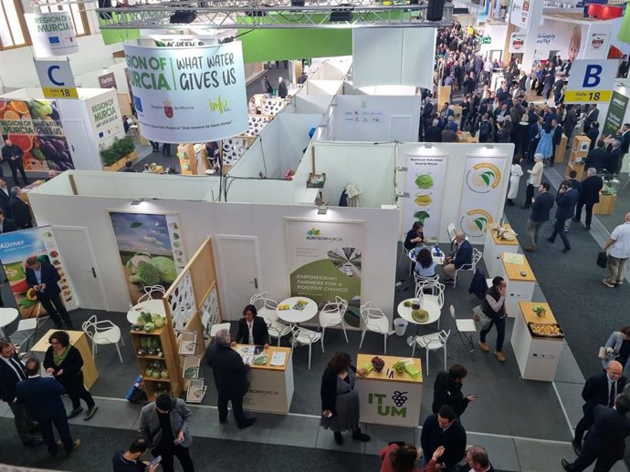 Archivo - Stand de la Región de Murcia en la Fruit Logistica de Berlín.