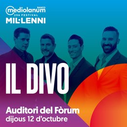 Cartel del concierto de Il Divo en el Festival Milleni de Barcelona