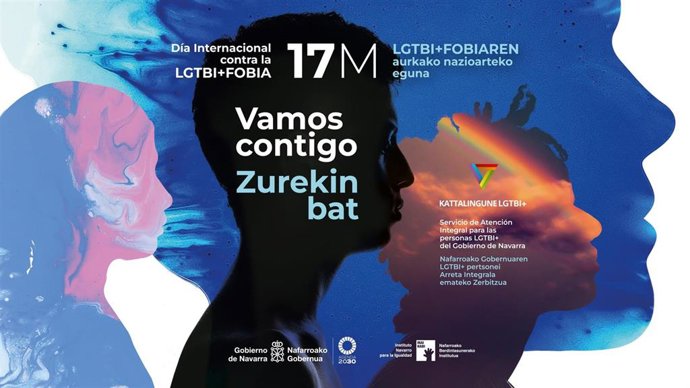 Cartel del Gobierno de Navarra con motivo del Día Internacional de la Lucha contra la LGTBIfobia.