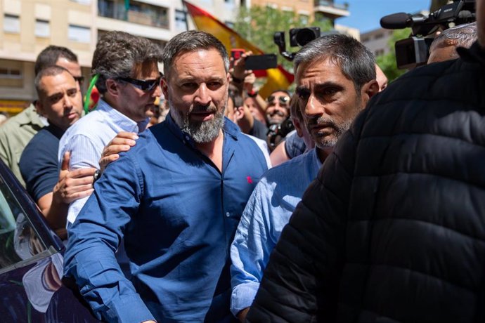 El líder de Vox, Santiago Abascal, en un mitin en Barcelona