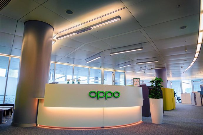 Archivo - Entrada de la sede europea Oppo en Dusseldorf (Alemania)