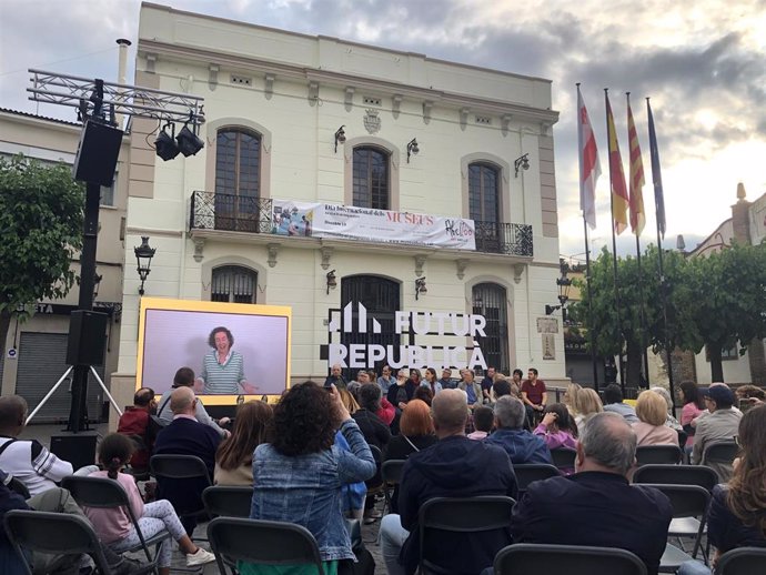 Marta Rovira durante el acto en Mollet.