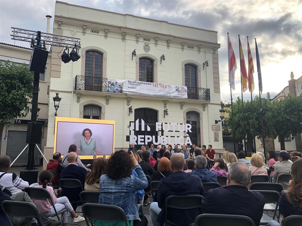 Marta Rovira durante el acto en Mollet.
