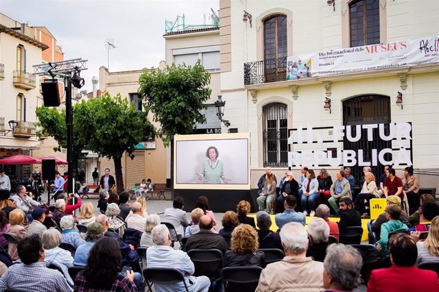 Marta Rovira en el acto en Mollet (Barcelona).