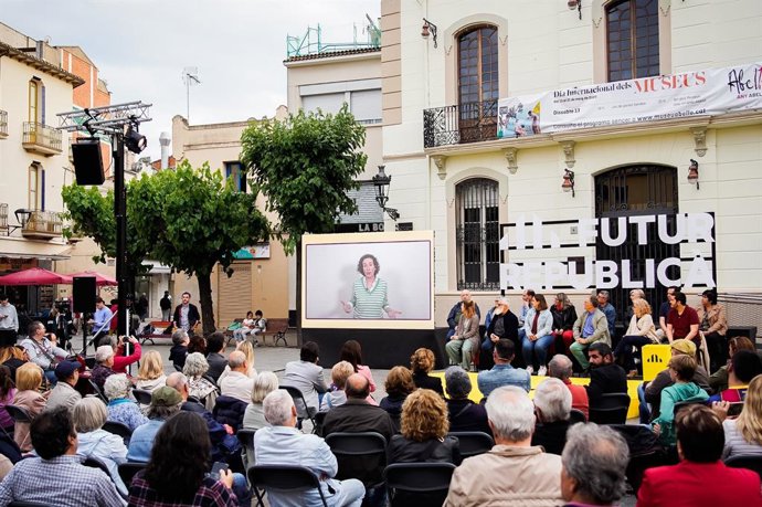 Marta Rovira en l'acte a Mollet (Barcelona).