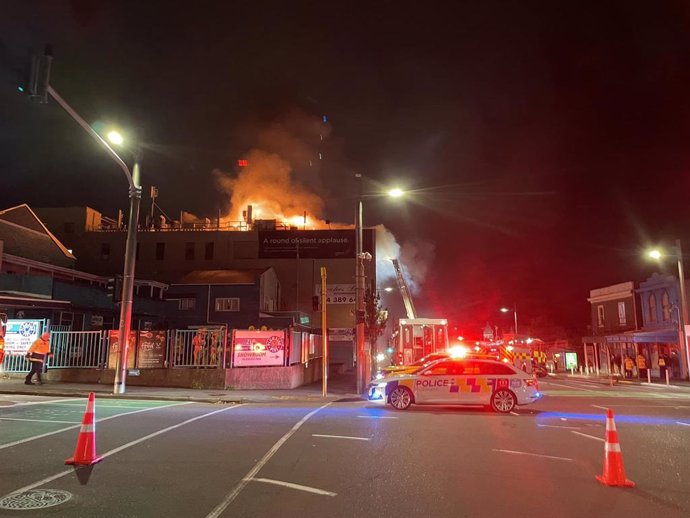 Incendio en un hotel en Wellington, Nueva Zelanda