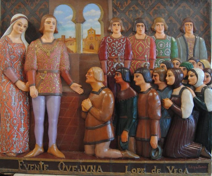 Archivo - Escultura 'Fuenteovejuna' de Eulogio Blasco que ha sido adquirida por el Museo-Casa Pedrilla de la Diputación de Cáceres