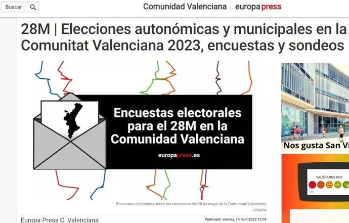 La Biblioteca Valenciana Nicolau Primitiu está capturando las webs y otros formatos digitales que informan sobre las elecciones de mayo de 2023.