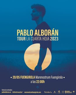 Cartel del concierto de Pablo Alborán en Marenostrum Fuengirola