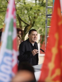El coordinador general de EH Bildu, Arnaldo Otegi, en un acto en Mondragón