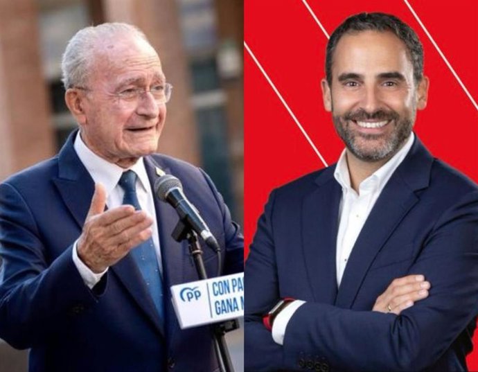 Francisco de la Torre y Daniel Pérez, candidatos de PP y PSOE a la Alcaldía de Málaga, respectivamente