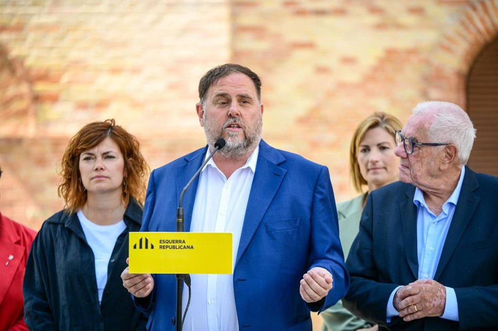 El presidente de ERC, Oriol Junqueras, junto al alcaldable Ernest Maragall.