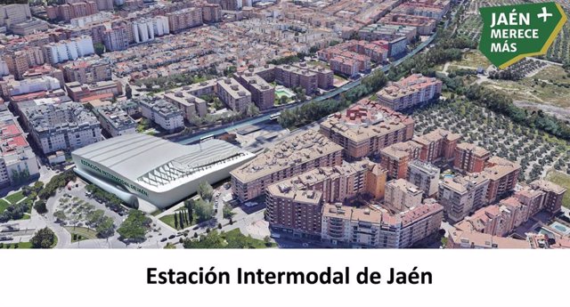 Recreación de la estación intermodal propuesta por Jaén Merece Más