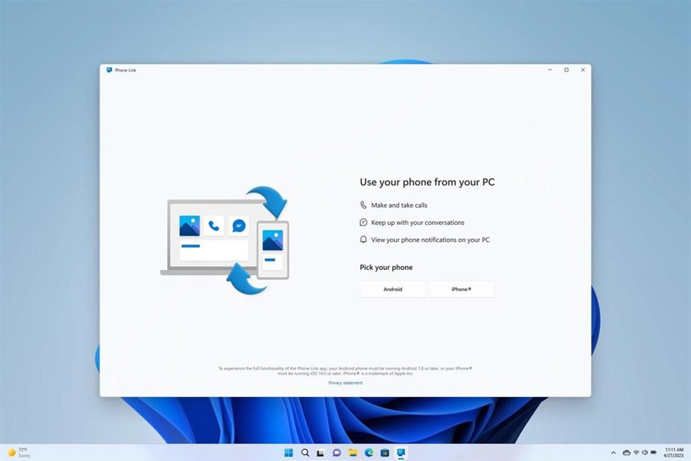 Enlace Móvil para iOS ya está disponible para todos los clientes de Windows 11.