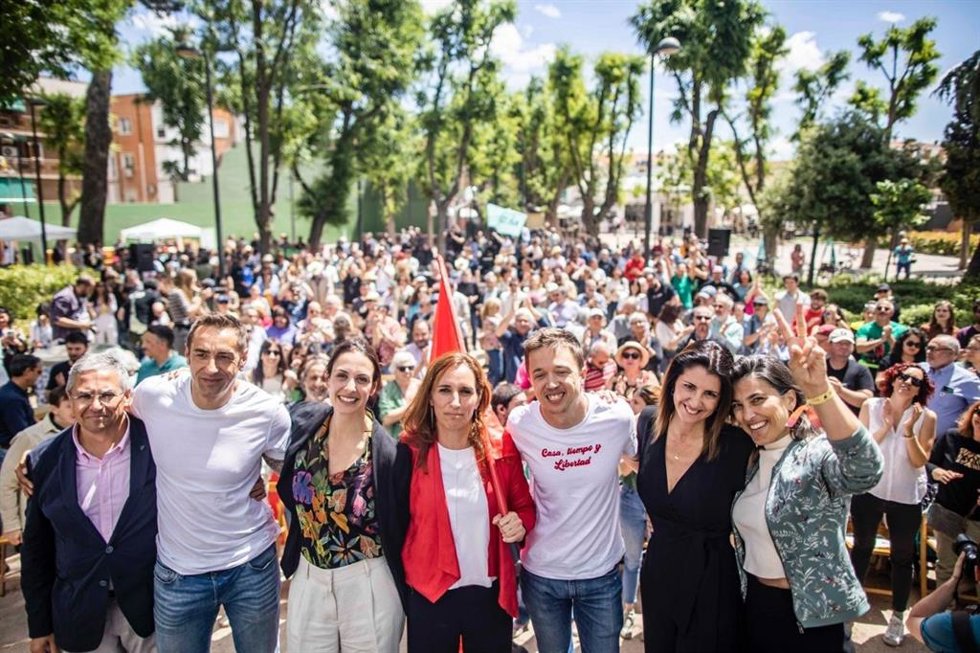 Archivo - Las candidatas de Más Madrid al 28M Rita Maestre y Mónica García junto al líder de Más País, Íñigo Errejón