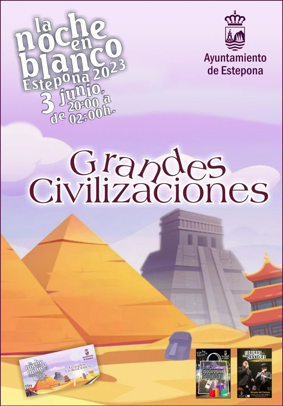 Cartel de la Noche en Blanco de Estepona 2023.