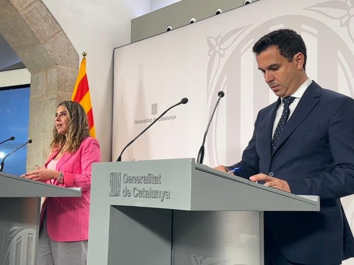 Patrícia Plaja y Samuel Reyes en rueda de prensa en el Govern este martes