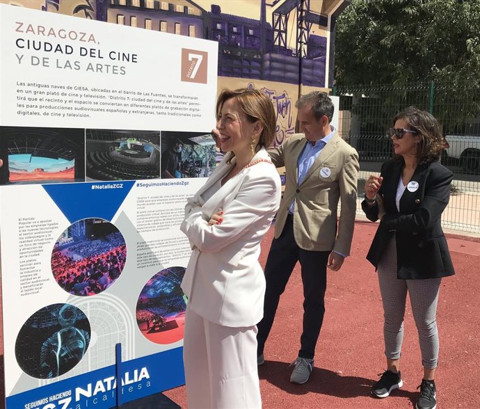 La candidata del PP a la Alcaldía de Zaragoza, Natalia Chueca, propone convertir la antigua Giesa en el Distrito 7 de la Ciudad del Cine y de las Artes