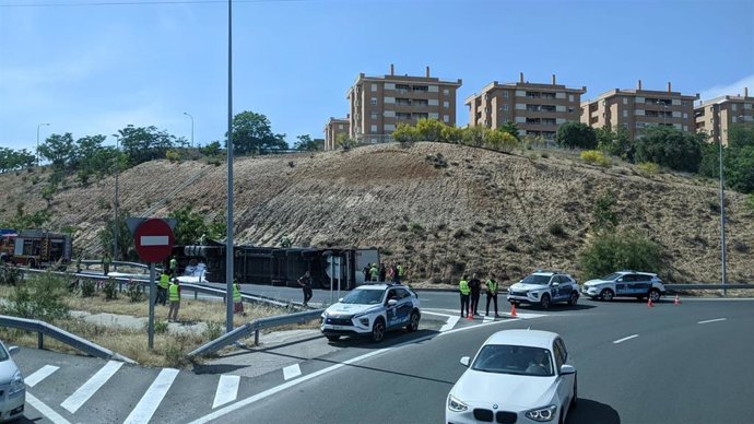 Camión accidentado en Toledo
