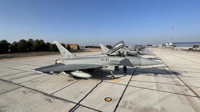 Archivo - Aviones de combate eurofighter del Ala 14 del Ejército del Aire