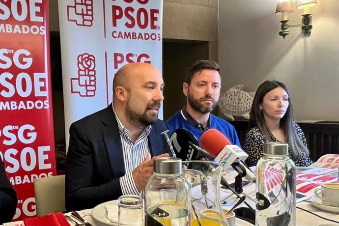 El secretario de Organización del PSdeG, José Manuel Lage, en Cambados (Pontevedra)