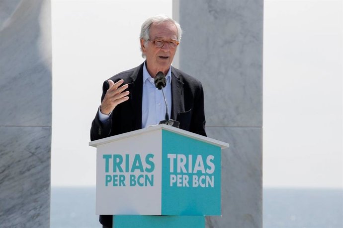 El candidato de Junts a la alcaldía de Barcelona, Xavier Trias, en un acto de campaña este martes 16 de mayo de 2023.