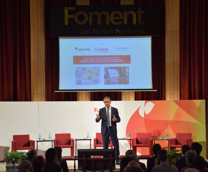 El preisdente de la Comisión de Financiación, David Cortacans, en una sesión del ciclo Finance for Growth.