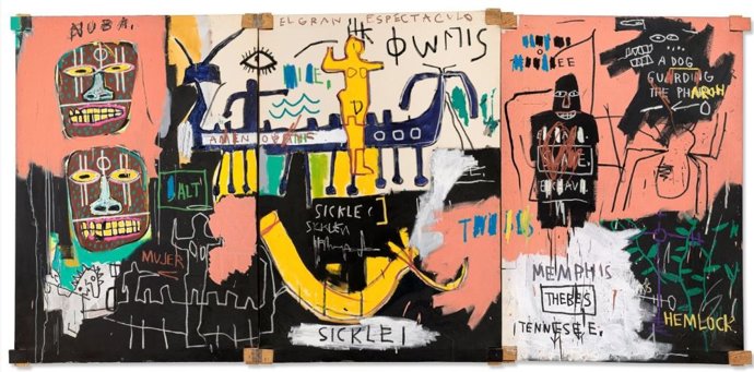 'El Gran Espectáculo (The Nile), 1983, Jean Michel Basquiat',  También Conocido Como 'Sin Título (Historia De Los Negros)'.