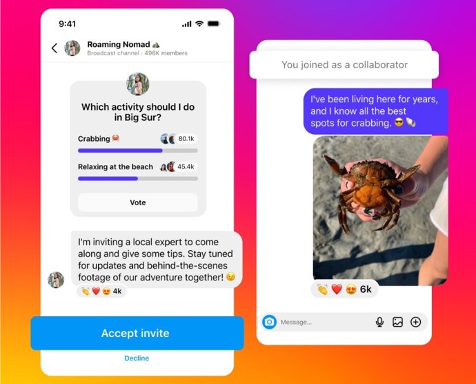 Colaboraciones en los canales de Instagram