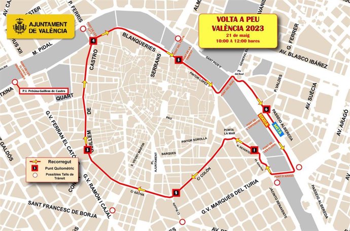 Plano del recorrido de la carrera
