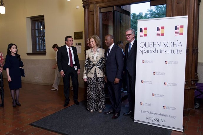 La Reina Sofía, en la presentación del Portal de Historia Hispánica, en Houston (EEUU).