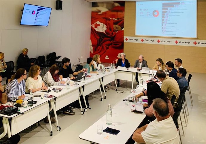 Imagen de la rueda de prensa de Creu Roja Catalunya