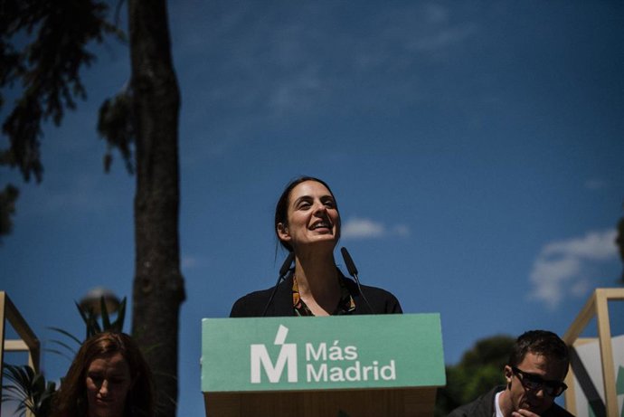 La candidata de Más Madrid a la alcaldía de Madrid, Rita Maestre,  interviene durante un acto de Más Madrid s.