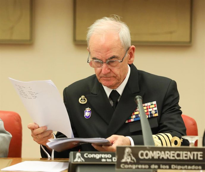 Archivo - El jefe del Estado Mayor de la Defensa, el almirante Teodoro López Calderón