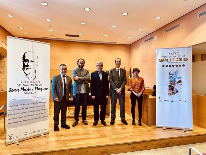 Presentación de la convocatoria del premio este miércoles en el Ayuntamiento de Torredembarra (Tarragona)