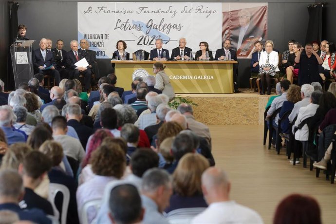 Vilanova de Lourenzá, Lugo. Sesión extraordinaria da Real Academia Galega con motivo da celebración do Día das Letras Galegas, dedicado este ano a Francisco Fernández del Riego, natural da vila laurentina.