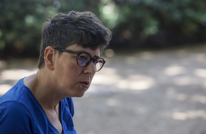 La candidata de Valencia por Podem, Pilar Lima, durante una entrevista para Europa Press