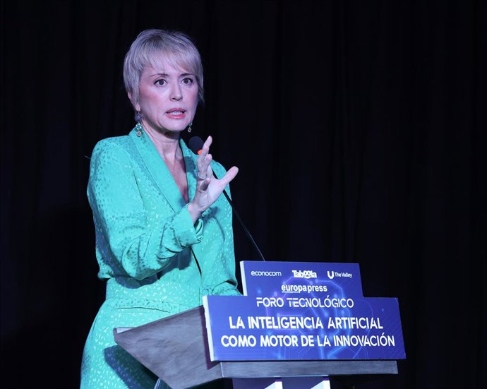 La secretaria de Estado de Digitalización e Inteligencia Artificial, Carme Artigas, interviene un evento de Europa Press Foro Tecnológico, en The Valley, a 17 de mayo de 2023, en Madrid (España). El acto se desarrolla bajo el título La Inteligencia Art