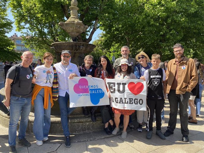 Compostela Aberta en la manifestación impulsada por Queremos Galego en Santiago de Compostela