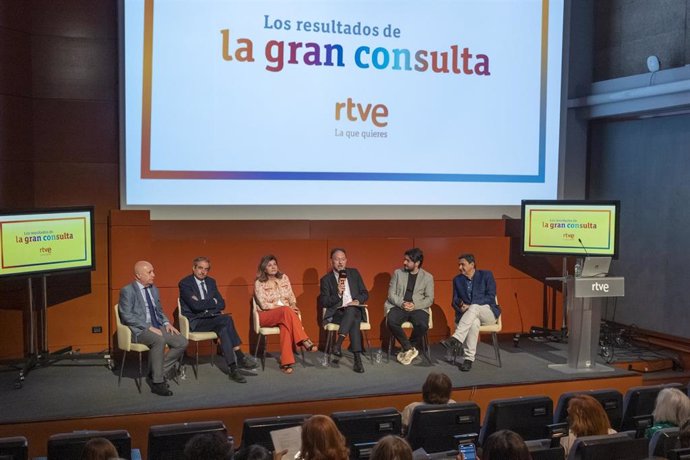 RTVE ha presentado los resultados de La Gran Consulta en Prado del Rey (Madrid).