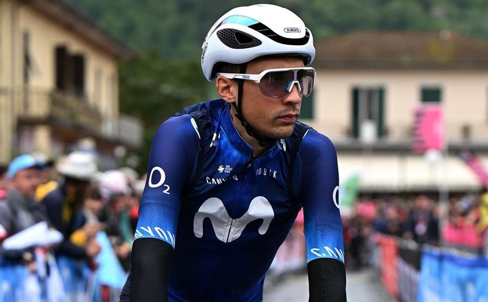 Óscar Rodríguez (Movistar Team), durante una etapa.
