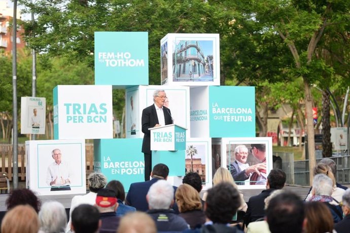 Acto de campaña del candidato de Junts a la alcaldía de Barcelona, Xavier Trias