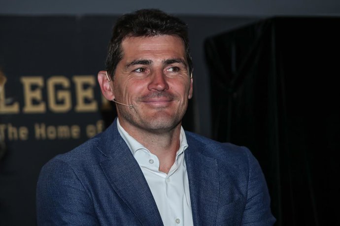 Iker Casillas, former soccer player, looks on during the event in which he gives away the jersey with which he won the 2010 World Cup in South Africa, and the champion's medal to the Legends, home of football in Madrid at Legends, the home of football